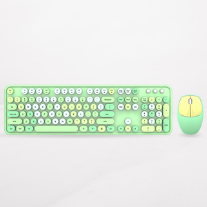 2025 colorido 2,4G teclado y ratón inalámbricos Combo USB teclado Retro de tamaño completo ratón silencioso para ordenador portátil y Escritorio - Product Image 1