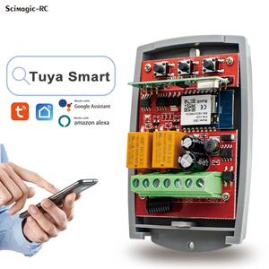 Tuya WIFI Smart Garage Door Opener ricevitore universale per cancello relè 2ch funziona per telecomando Rolling Code fisso 433mhz 433.92mhz - Product Image 2