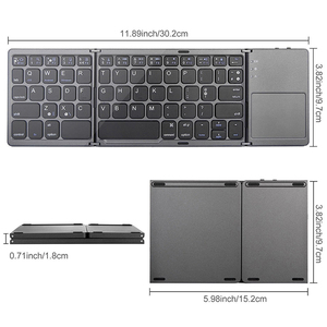 B033 Teclado BT plegable con panel táctil Mini teclado inalámbrico recargable Ultra Delgado bolsillo plegable teclado para tableta portátil - Product Image 5