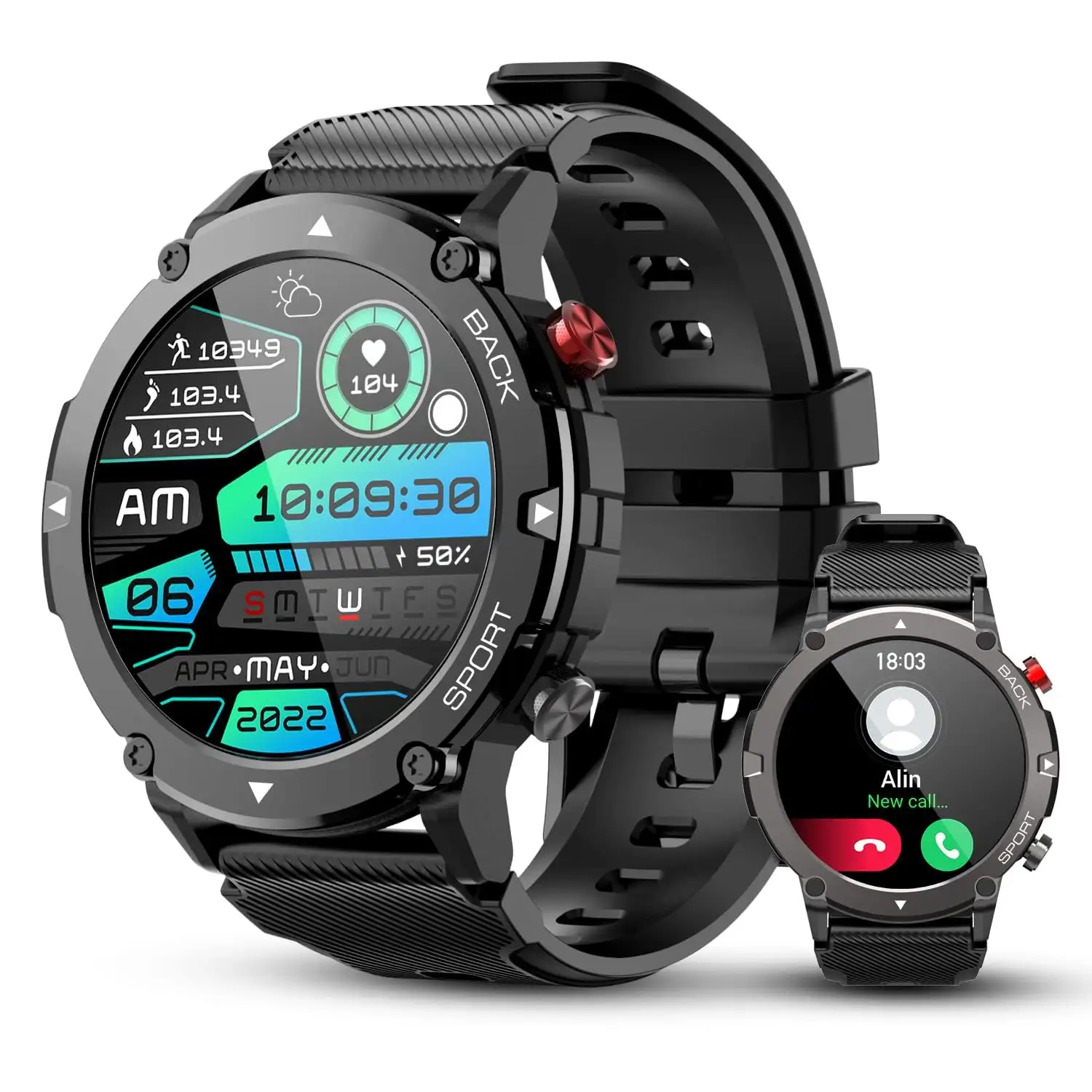 2024 uomo impermeabile 4g android Smart Watch C21lcd display mujer BT chiamata risposta effettuare chiamate 5ATM 1.43 pollici per gli uomini