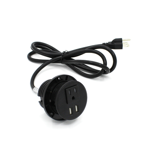 Toma de corriente redonda empotrada con puertos USB duales, toma de corriente de mesa, estación de carga de escritorio con 2 salidas - Product Image 3