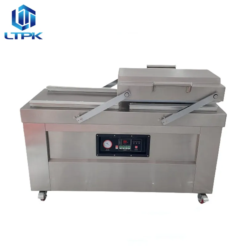 DZ600 Commercial Automatic Double Chamber Nitrogen Gas Flushing Food Vegetable Meat Vacuum Sealer Packing Machine