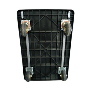 Hoge Kwaliteit Heavy Duty Metalen 4-wielige Opvouwbare Lichtgewicht Flatbed Kar Met Dubbele Stang Voor Handtrektransport En Gereedschapsopslag - Product Image 5