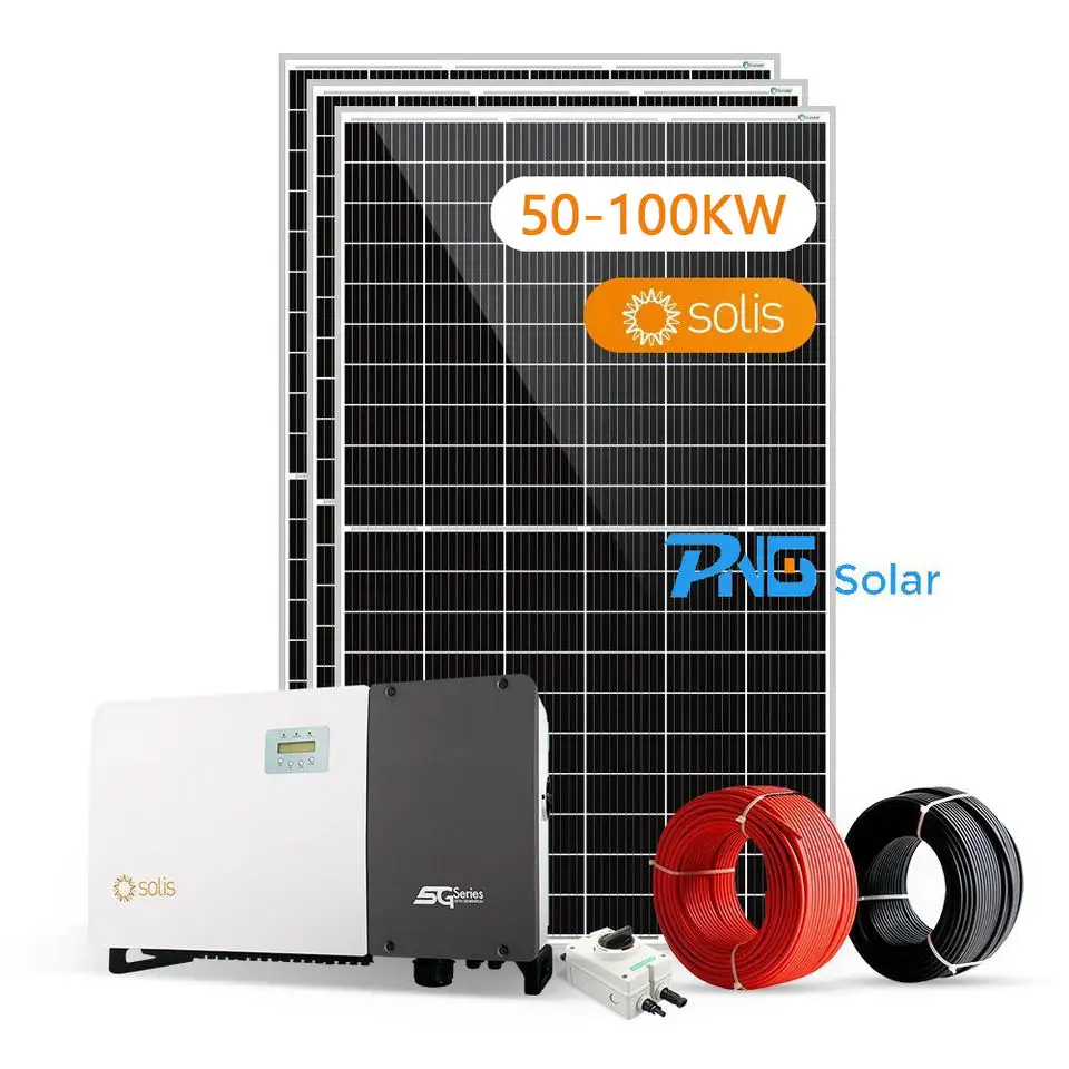 Prix du système solaire OnGrid Système d'énergie solaire hybride 70KW Batteries Électricité