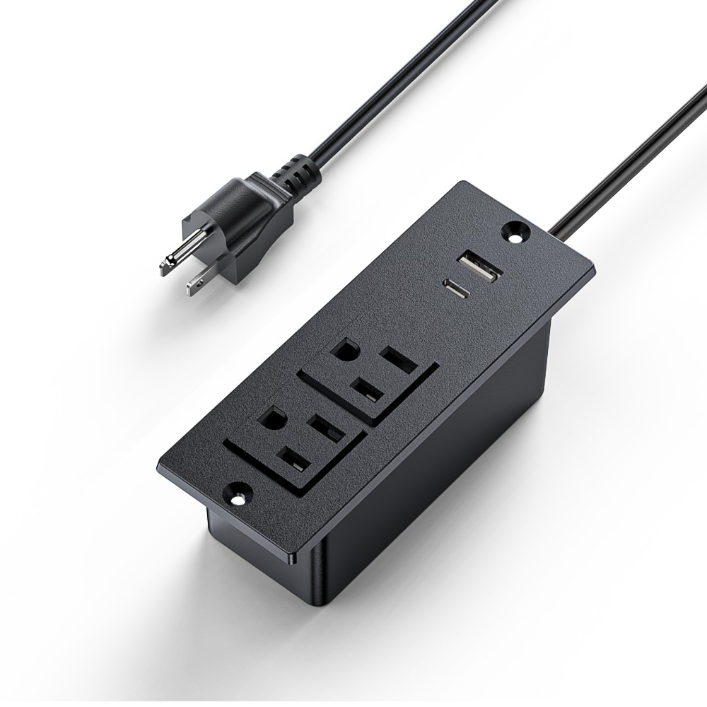 Nero-2*Prese CA+1*USB-A+1*USB-C-US