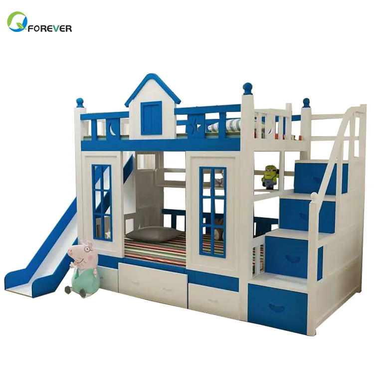 Cama de madera de alta calidad y duradera para jardín de infantes, litera para niños, cama doble de madera, muebles de habitación, juego de dormitorio de lujo