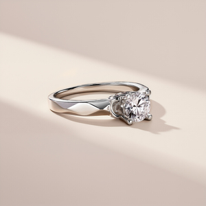 خاتم خطوبة نسائي من الموسانيت بوزن 0.98 قيراط، فضة استرلينية عيار 925، تصميم كلاسيكي بأربعة مخالب، مطلي بالروديوم والذهب عيار 14 قيراط، رومانسي ومعتمد من GRA - Product Image 3