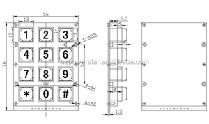 Teclado numérico industrial de metal para control de acceso para terminales de cajeros automáticos y máquinas expendedoras - Product Image 6