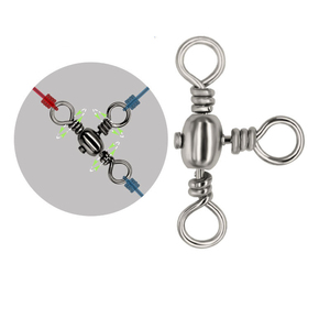 Three Way Cross-Line Barrel <strong>Swivel</strong> 3 Way T-Turn Crossline Connector Fast Rolling <strong>Swivels</strong> Corrosion-Resistant - Product Image 2