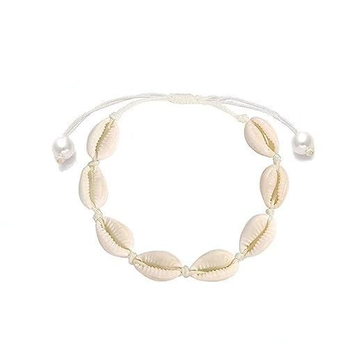 Bracelet en corde blanche avec perle