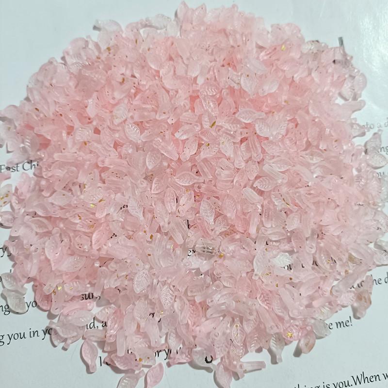 จุดสีทองผิวด้านลายใบไม้ขนาดเล็กสีชมพูอ่อน