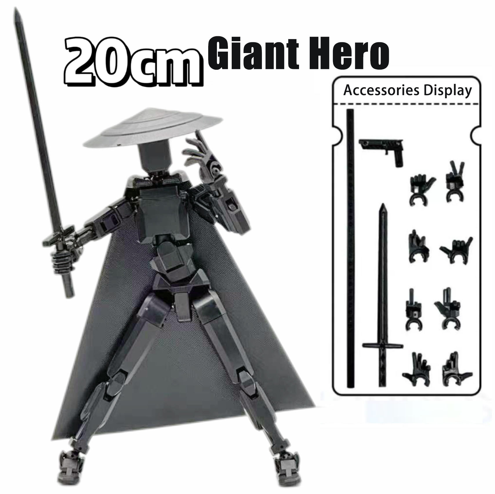 Grand voyage du héros de 20 cm-noir