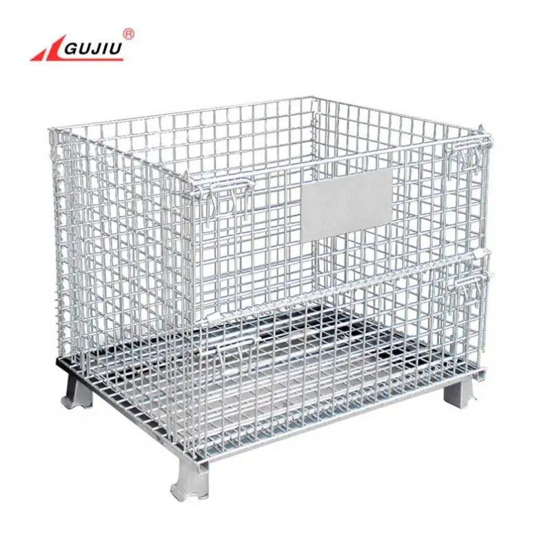 China Warehouse 4 Side Equipment Storage Container Portable Gas Scrap Wine Bottle Chemical Lockable Metal Storage Cage