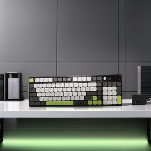 Dual Mode 100-Key Wireless USB Type-C <strong>2</strong>.4GHz Gaming <strong>Keyboard</strong> Mix Color with Volume Wheel Receiver Included - Product Image 1
