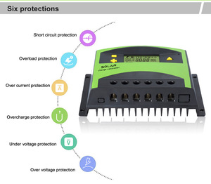 Regulador Solar inteligente, sistema de energía de 10A, 20A, 30A, 40A, 50A, 60A, PWM, 12V/24V, 48V, CA a CC - Product Image 3