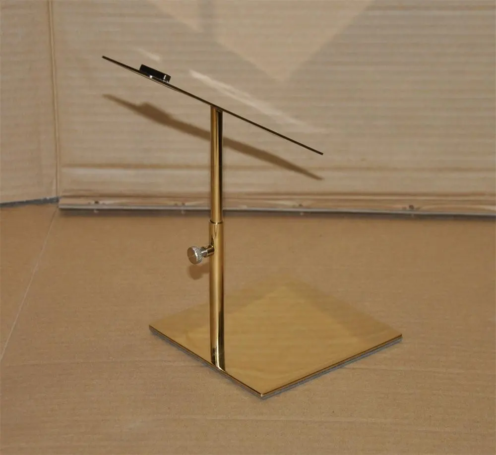 Hoge Kwaliteit Titanium Plating In Goud Roterende Rvs Schoen Display Stand