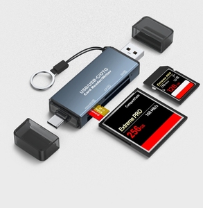 カスタムブランドのCFカードリーダー3-in-1 SDメモリーカードType-CデュアルユースカーUSBカードリーダー、ドロップシッピングフルフィルメント付き