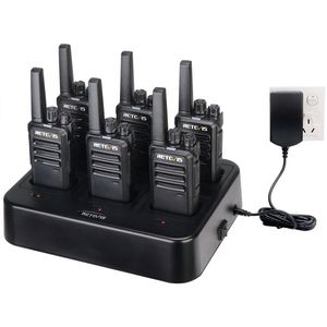 6Pack <strong>Retevis</strong> RT68 Walkie Talkie with Muti Rapid Charger 2W FRS 16CH Handheld Two Way Radio Set with GANG Dock Charger - Product Image 1