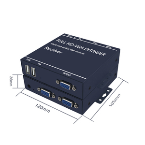 <strong>VGA</strong> <strong>Extender</strong> 20KM Over Fiber Optics with USB Mouse and Keyboard KVM Optical Transceiver Over Local Area Network - Product Image 2