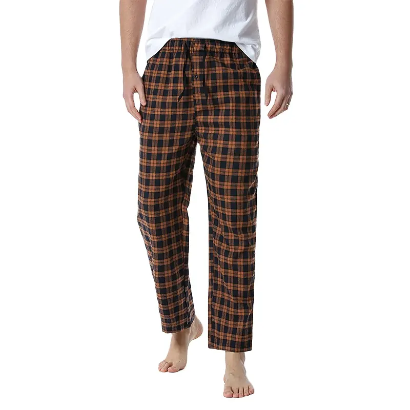 Calça de flanela masculina, pijama de algodão macio para homens, atacado, yoga, casa, estilo calça para homens