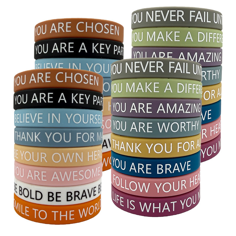 colorful 16 styles of motivational silicone