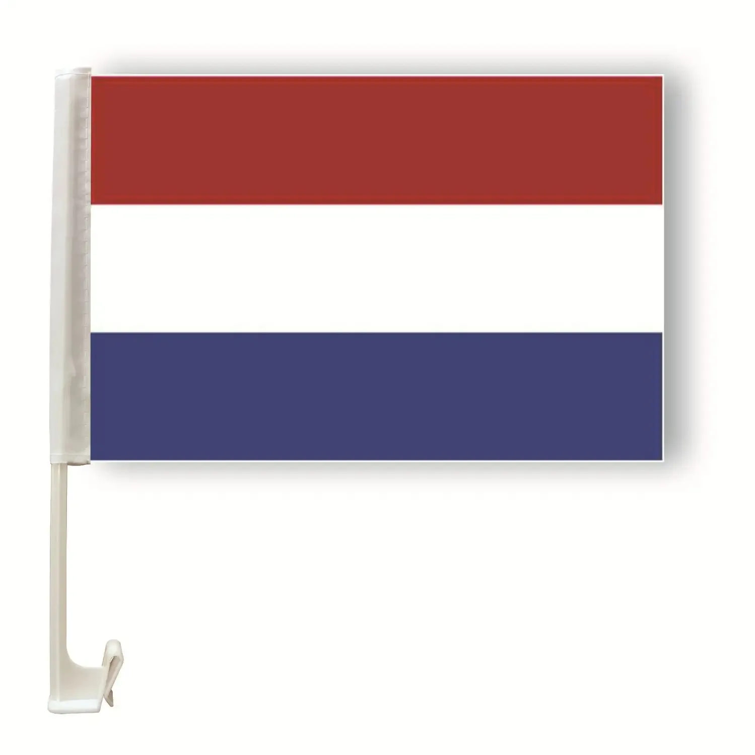 100 % Polyester Werbung günstige Autoflagge Fensterclips Niederlande Länder-Autoflagge mit Stange für Autofenster