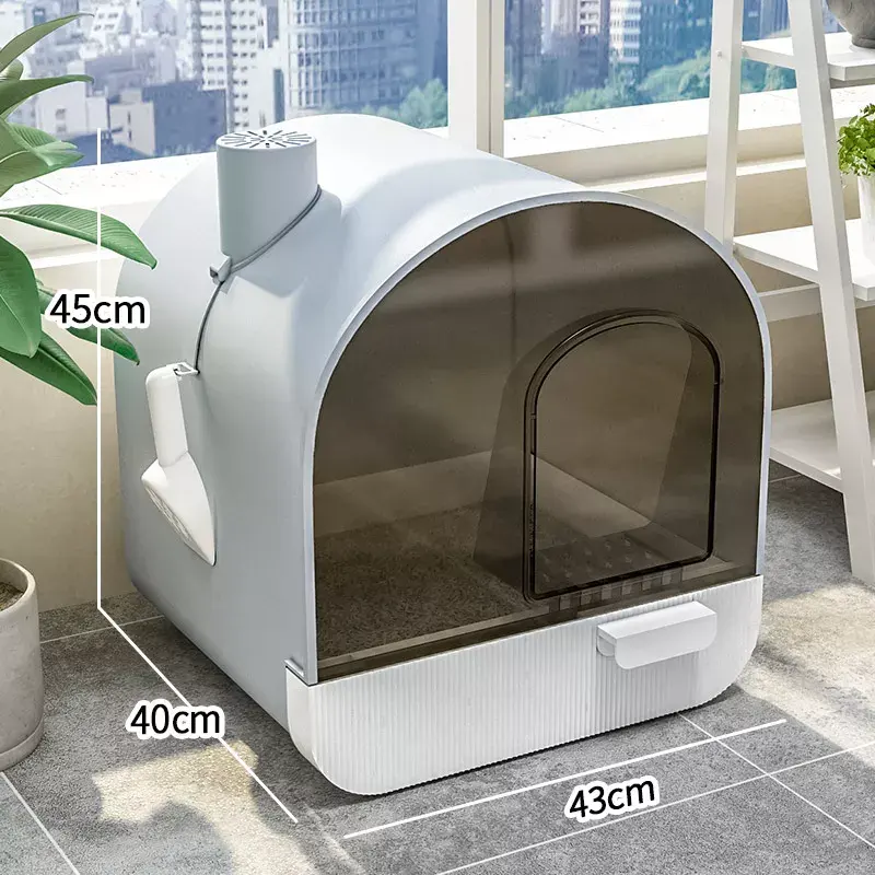 Top Quality Plastic Pet Cat Litter Box Large Space Indoor Cat Fully Enclosed Toilet