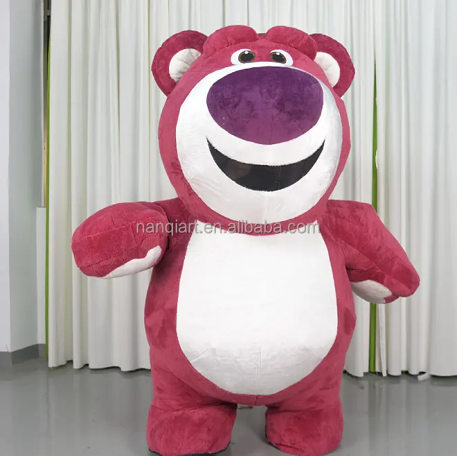 Nanchi vendita calda a buon mercato gonfiabile cartone animato carino 2M di altezza rosa orso mascotte costumi noleggio adulto Cosplay mascotte personaggio costumi