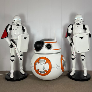Nhà máy tùy chỉnh lớn sợi thủy tinh bức tượng trắng người lính điêu khắc sao cuộc chiến tranh Stormtrooper điêu khắc tượng để bán - Product Image 2