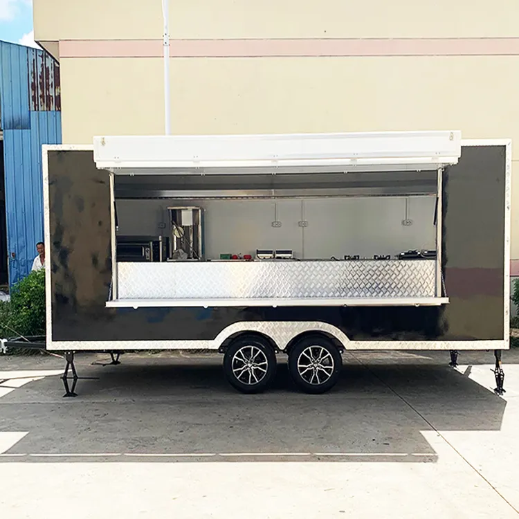 عربات طعام متنقلة المبردة مقطورة خمر الغذاء شاحنة تستخدم عربات طعام متنقلة شريط مقطورة في كيب تاون