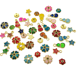 Lutin khay hoa nhỏ giọt dầu nhiều màu, bầu, phụ kiện ngôi sao, cloisonne blued, vòng đeo tay tự làm, đính cườm và strun - Product Image 1