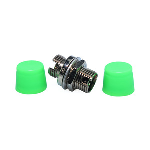 FC/APC-FC/APC yuvarlak küçük D Metal Fiber optik adaptör Simplex Fiber optik adaptör Couper yeşil kap - Product Image 4
