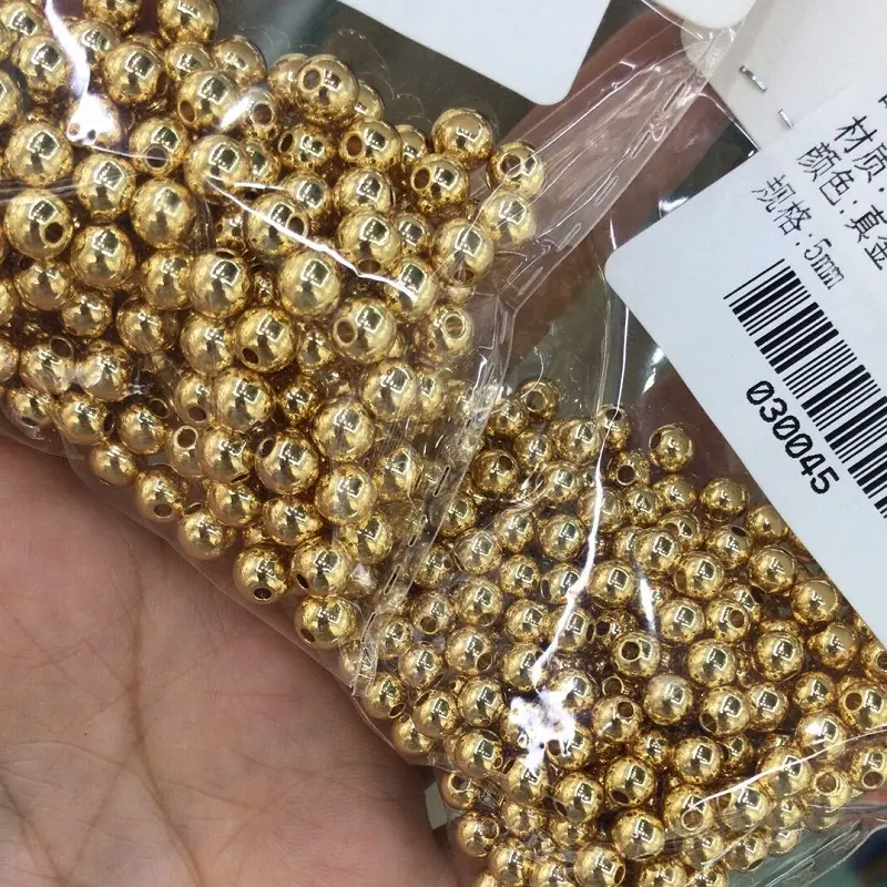 New Hot Selling 14K Gold Plated High Quality Round Beads Jewelry Accessories Gold Filled Copper Beads
