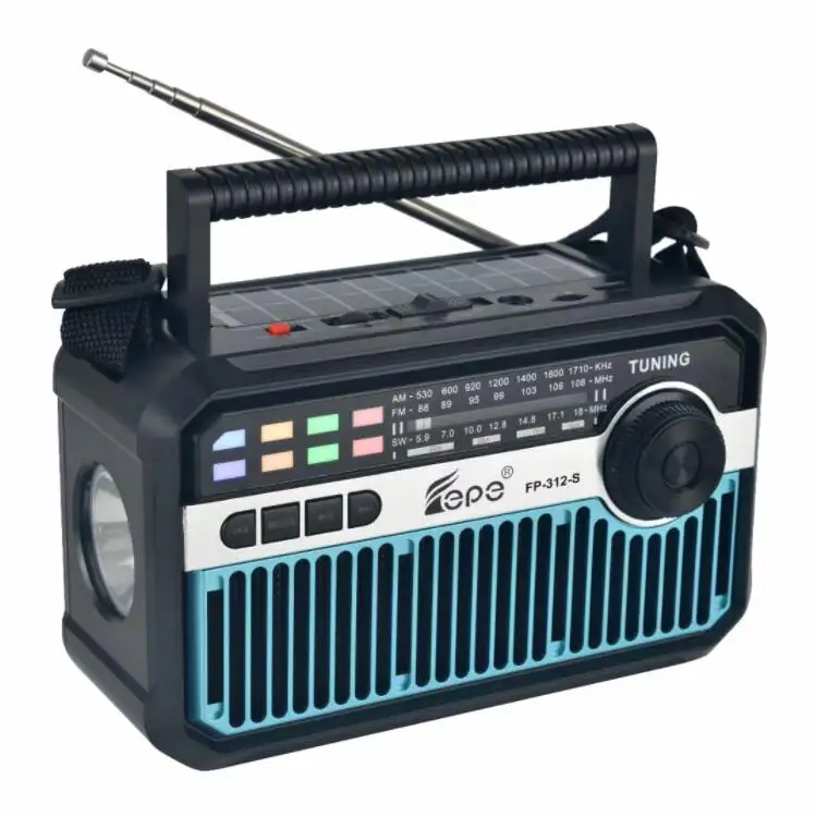 Receptor de música de alta sensibilidad para FP-312-S, radio portátil de 3 bandas con USB, TF, MP3, panel de energía solar, FM, AM, SW, más nuevo