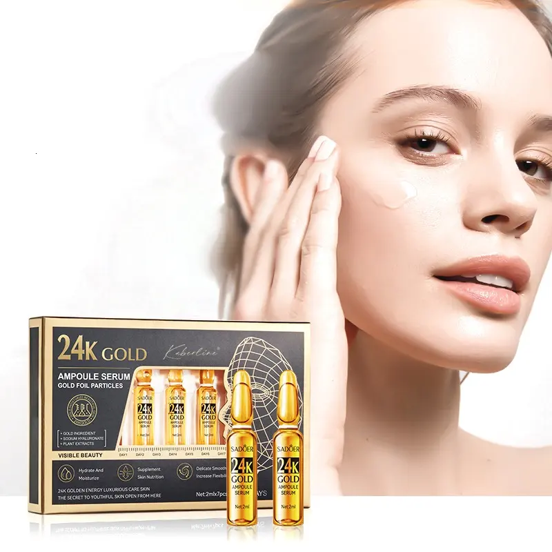 Hersteller Großhandel individuelles Logo Gold Hyaluronsäure aufhellende Hautpflege Stammzellen gesichtspflege Vitamin C Essenz Hautpflege