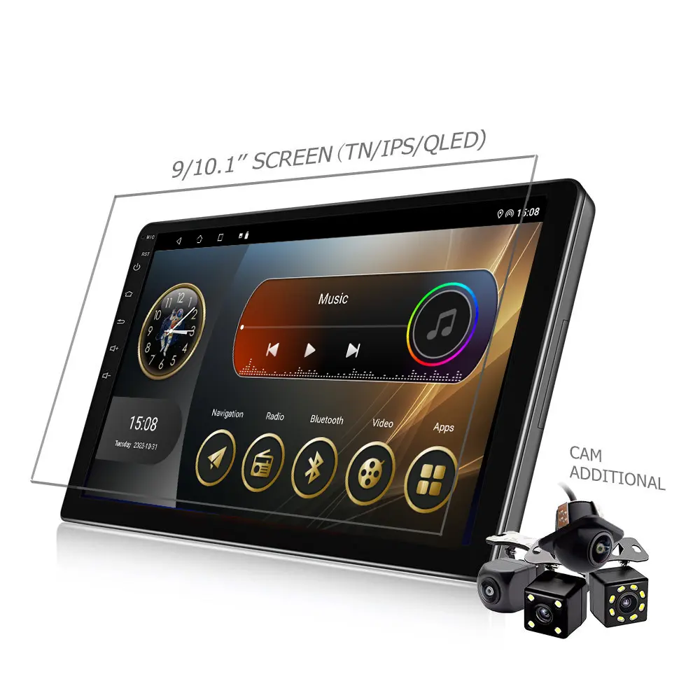 Bán buôn Android 10.0 Car DVD đài phát thanh GPS navigation 2din2 + 64GB 7/8/9/10 inch HD màn hình cảm ứng BT WIFI MP5 Video Player đa phương tiện