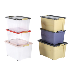 大型透明多目的ppプラスチック製収納ボックスビン蓋付き大型収納容器衣類用 - Product Image 4