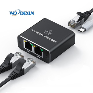 อะแดปเตอร์ RJ45 1000Mbps ตัวแปลงกิกะบิต1-in-2ตัวแยกเครือข่ายอินเทอร์เน็ตอีเธอร์เน็ตส่วนขยายปลั๊กต่อ8P8C สวิตช์เครือข่าย - Product Image 1
