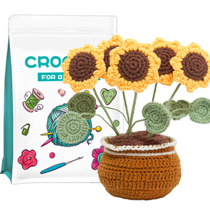 El yapmak kolay özel tığ başlangıç kiti saksı ve hayvan DIY tığ kiti yeni başlayanlar yetişkinler için - Product Image 1