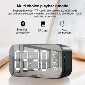 Popular altavoz inalámbrico Bluetooth multifunción reloj de alarma reproductor de música de Radio FM TF tarjeta Bass altavoz sistema de Audio - Product Image 2
