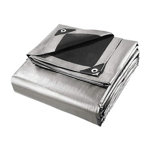 Yırtılmaya dayanıklı HDPE malzeme gümüş ve siyah renk iki tarafı su geçirmez hay koruma kapağı tarps - Product Image 2