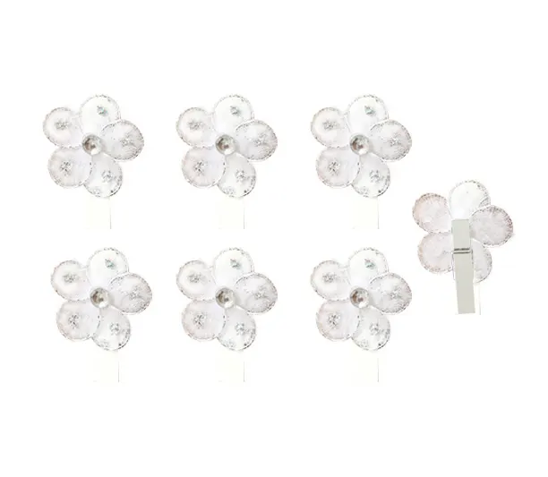 Easter silk stockings five petals flower on clips/ white beautiful easter promotion pegs gifts easter ornaments