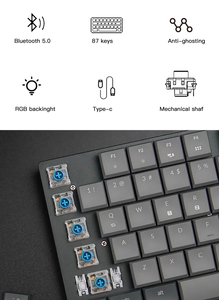 键盘75% 兼容Windows和Ma c系统Gateron开关低剖面无线机械键盘 - Product Image 4