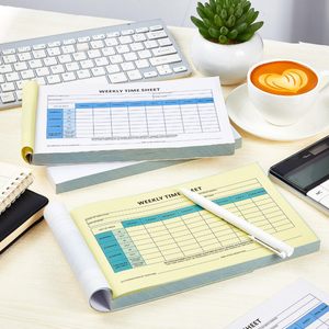 Hoja de tiempo duplicada personalizada 8,7x5,5 pulgadas 2 partes empleados diarios hoja de Tiempo semanal Orden de trabajo 210x140mm Formulario de planificador - Product Image 3