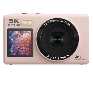 Pink Digital <strong>SLR</strong> <strong>Camera</strong> 5K Video &amp; Photo 18X Zoom Anti-Shake Face Recognition Auto Focus with Dual 2.8inch Screens CMOS Sensor - Product Image 1