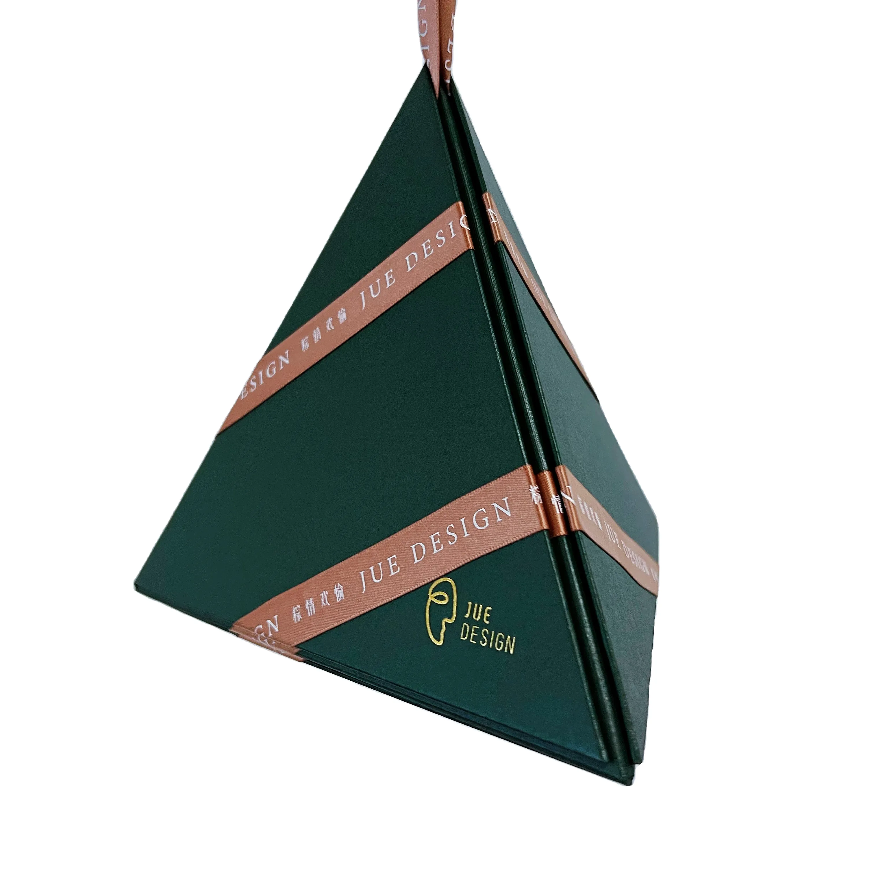 Cajas de embalaje de papel pequeñas exquisitas para aperitivos con logotipo personalizado impreso en forma de triángulo de cartón
