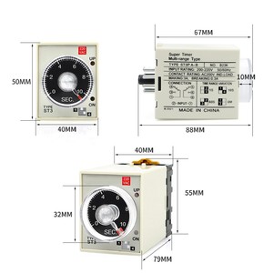 ST3P-Verzögerungsrelais 220-V-Verzögerungszeitgeber DC 12V 24V 110V 220V 380V 8-polig plus ST3P-Basiszeitrelais ST3P-Timer - Product Image 2