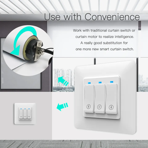 LangYeao Tuya akıllı yaşam WiFi + BLE anahtarı cam dokunmatik panjur haddeleme perde basmalı düğme anahtarı Alexa Google ev ile - Product Image 3