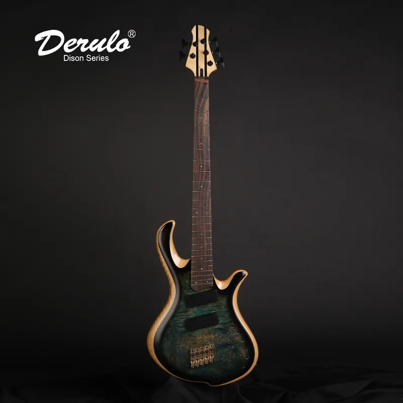 Derulo Bass Electric Bass Guitar DIY 5 Strings Electric Bass Fan Fret 5 Pice Neck Custombody Pro musician Custombass