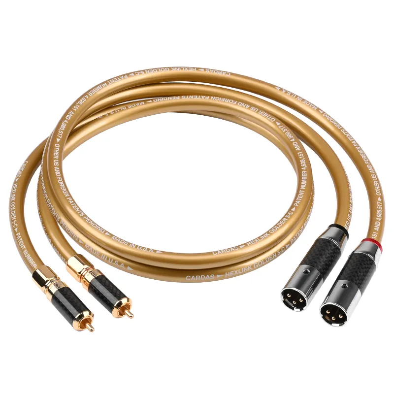 ATAUDIO Hifi XLR para RCA OFC Cabo De Áudio De Fibra De Carbono Banhado A Ouro 3 Pinos Plug Macho 2Rca para 2Xlr Masculino/Feminino Cabo De Áudio De Vídeo